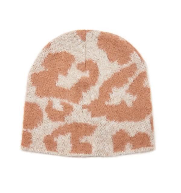 Jocelyn Animal Jacquard Knit Hat Jocelyn Animal Jacquard Brushed Alpaca Hat - Black/White  main image 2