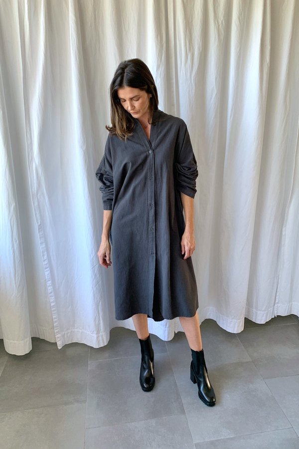 slim fit dress slacks Women's Classic Dark Grey Button Front, Collar Dress Shirt main image 0