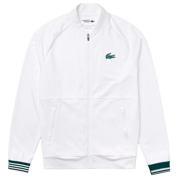 Lacoste Sport Technical Zip Sweatshirt - White/Green | Garmentory