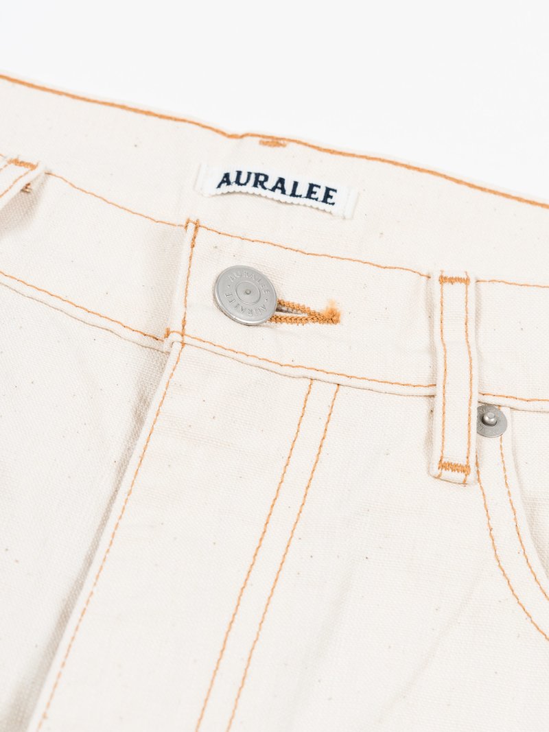 Auralee Organic Cotton Slub Duck 5P Pants - Natural | Garmentory