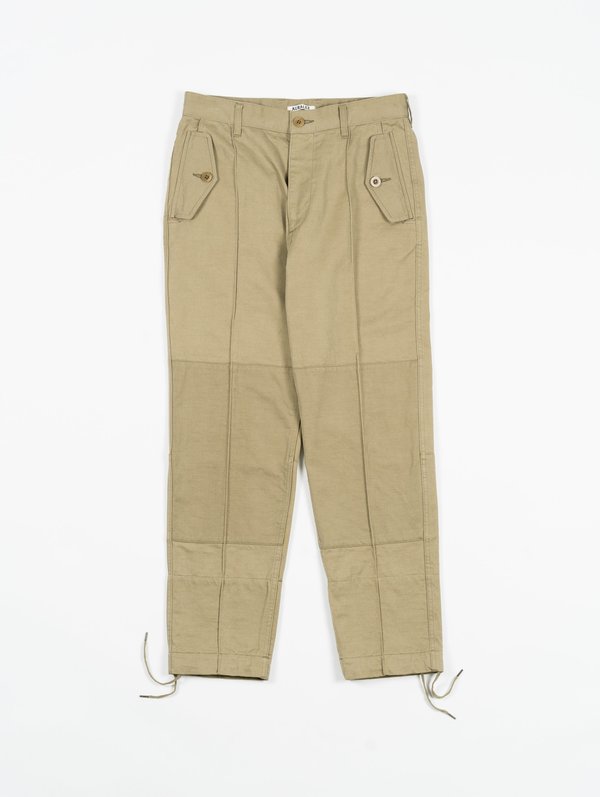 AURALEE WASHED FINX BUGGY SATIN PANTS［3］ Auralee Washed Finx Buggy Satin Narrow Field Pants - Khaki Green