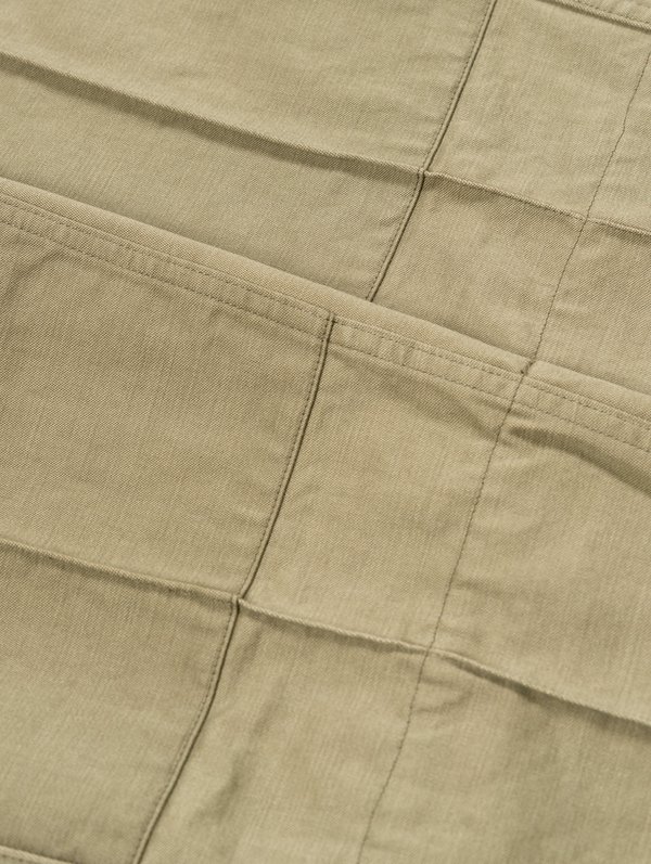 Auralee Washed Finx Buggy Satin Narrow Field Pants - Khaki Green