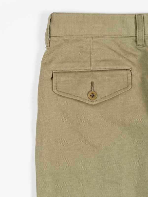 AURALEE WASHED FINX BUGGY SATIN PANTS［3］ Auralee Washed Finx Buggy Satin Narrow Field Pants - Khaki Green