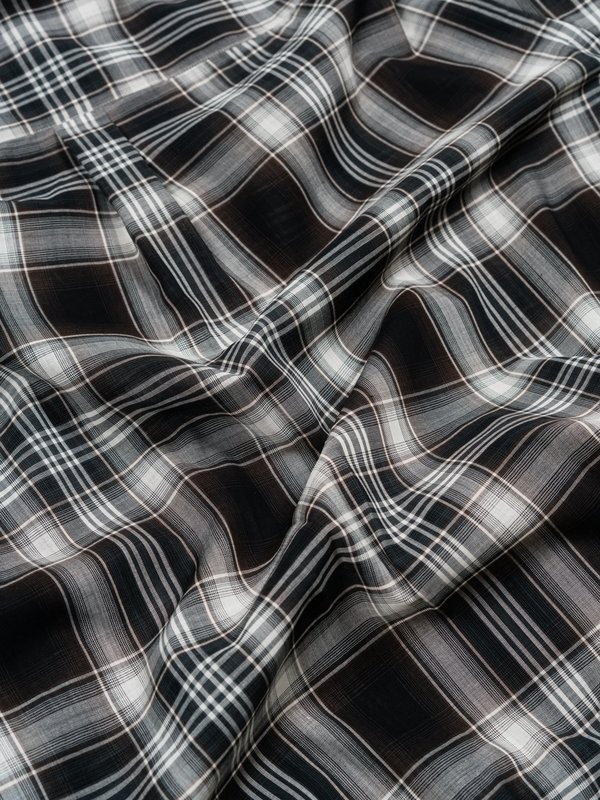 Auralee Wool Recycled Polyester Cloth Shirt - Black Check | Garmentory