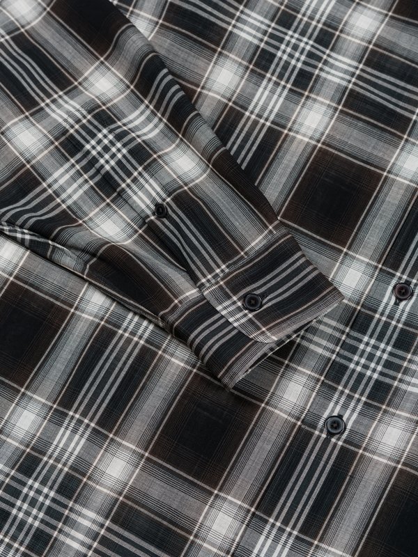 Auralee Wool Recycled Polyester Cloth Shirt - Black Check | Garmentory