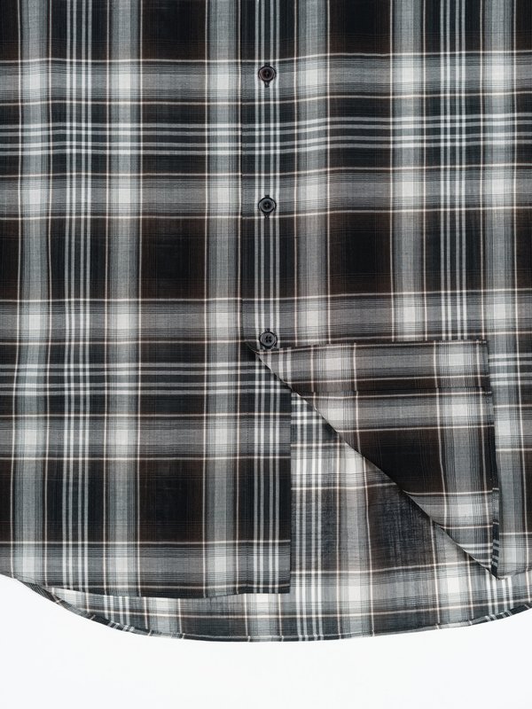 Auralee Wool Recycled Polyester Cloth Shirt - Black Check | Garmentory