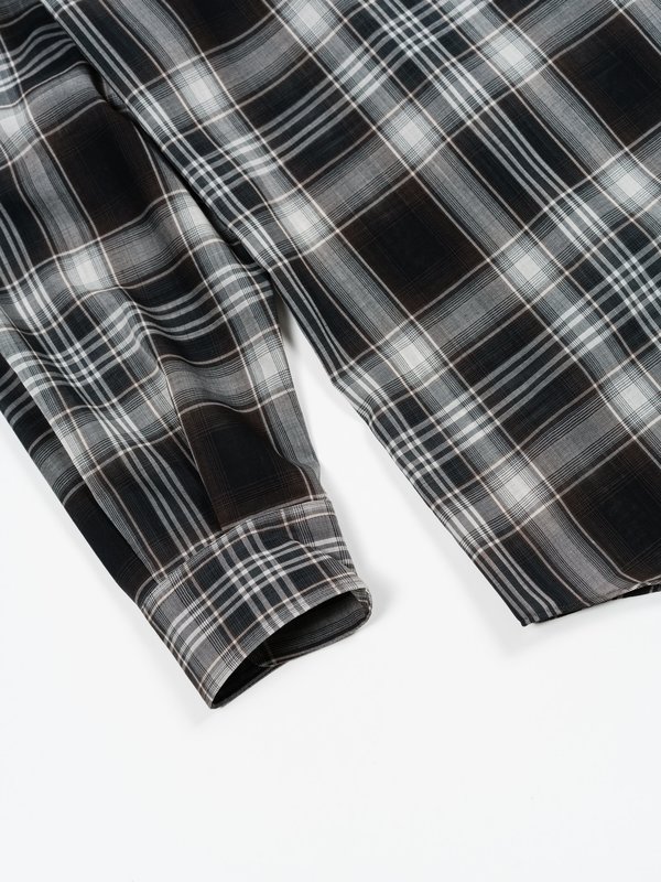 Auralee Wool Recycled Polyester Cloth Shirt - Black Check | Garmentory