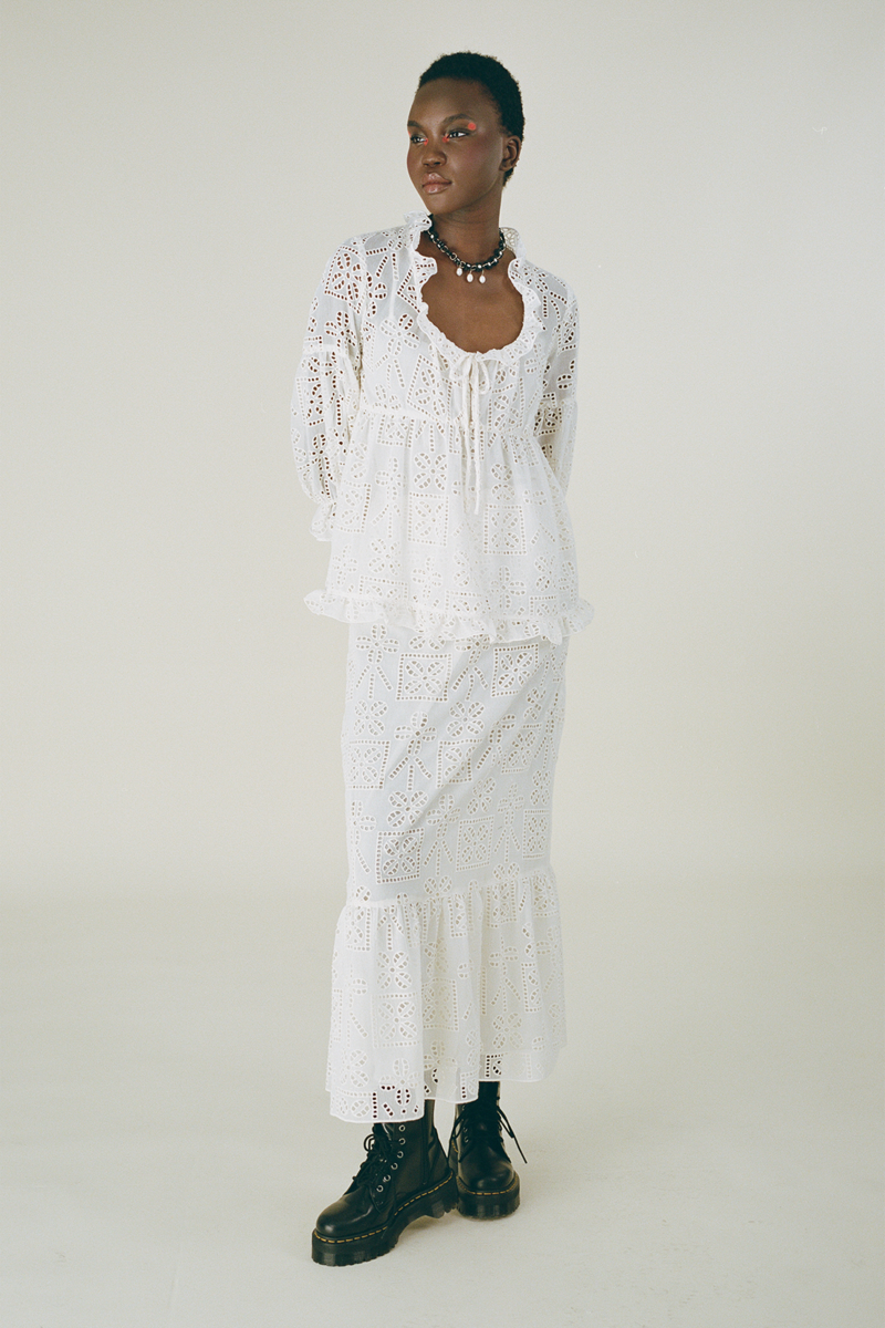 Anna Sui Aesthetic Eyelet Top - Cream Anna Sui Aesthetic Eyelet Top - Cream