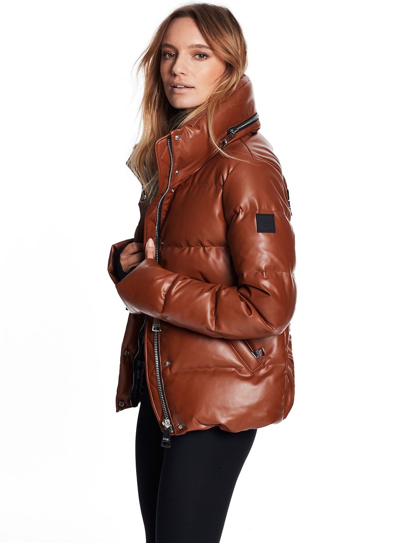 Sam Isabel Jacket Sam Leather Puffer NYC Vegan Leather Isabel