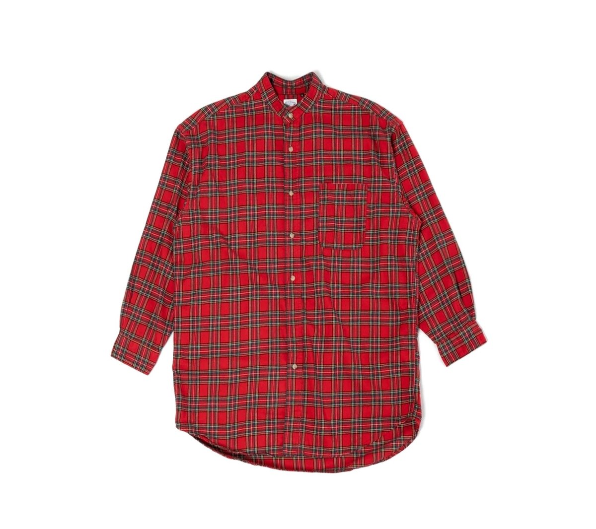新品/ orSlow LOOSE FIT STAND COLLAR SHIRT Orslow Loose Fit Stand Collar Shirt - Red Check | Garmentory