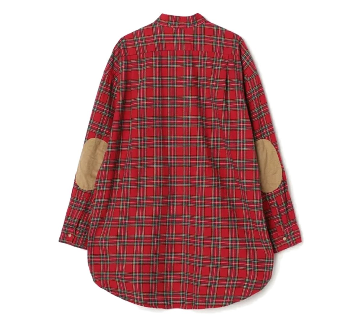 Orslow Loose Fit Stand Collar Shirt - Red Check | Garmentory