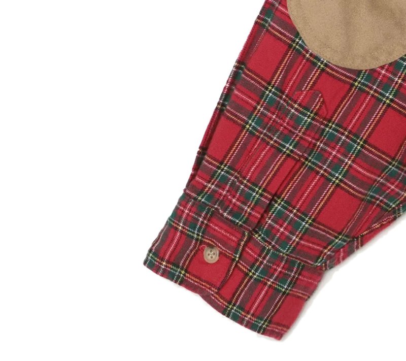 Orslow Loose Fit Stand Collar Shirt - Red Check | Garmentory