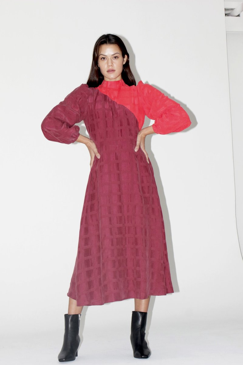 Kurt Lyle Dutchess Dress - Red/Plum