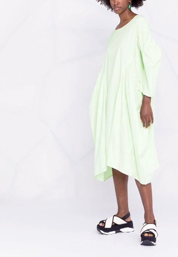 white christmas dresses Amelia Ruched Mini Linen Dress in Lime Cream main image 1