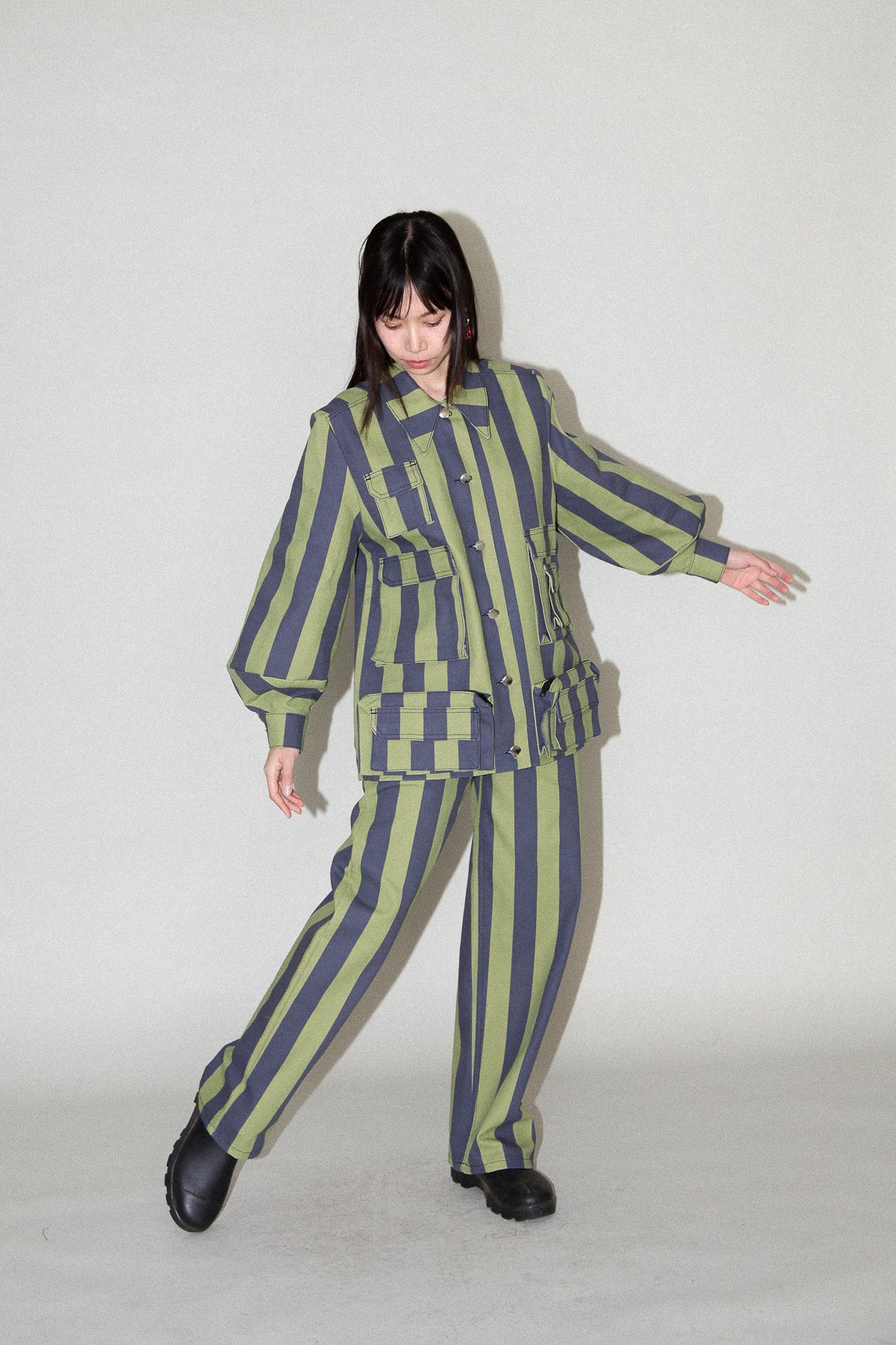 KkCo Unelma Meteor Pant - Algae/Navy Stripe - Image 6 of 6