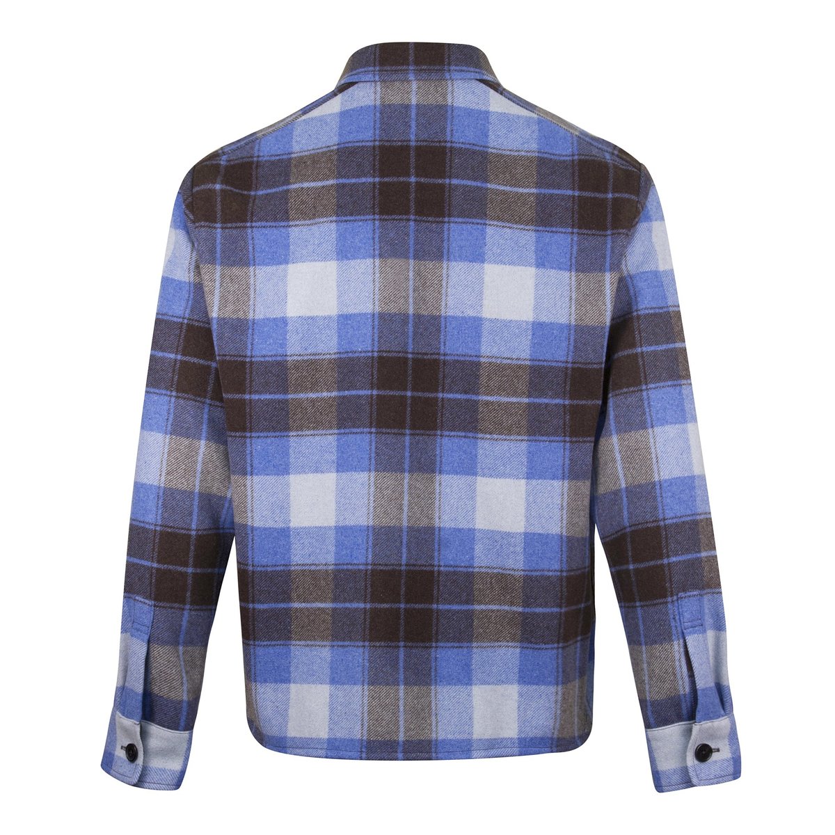 Kenzo Plaid Wool Blend Check Overshirt - Blue | Garmentory