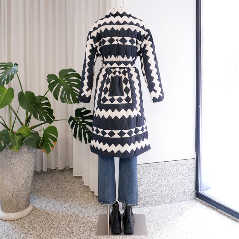 Sea NY Helena Quilted Coat - Black/White | Garmentory