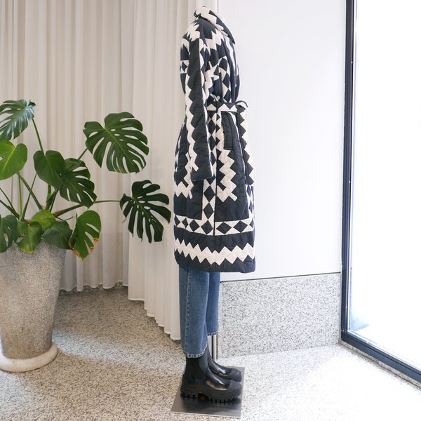 Sea NY Helena Quilted Coat - Black/White | Garmentory