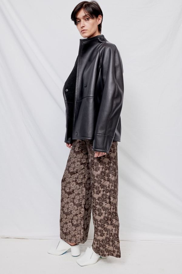 LVIR High Neck Faux Leather Short Jacket - Black | Garmentory