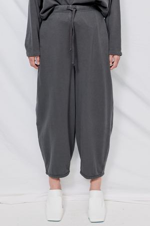 Black Crane Cotton Wide Pants - Asphalt | Garmentory