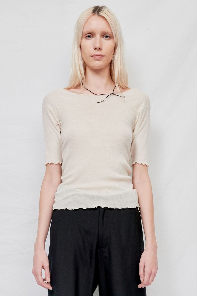 baserange pama 3/4 カットソー　半袖　トップス　Tシャツ Pama 3/4 Tee Shirt in Assortment | Fine organic cotton rib