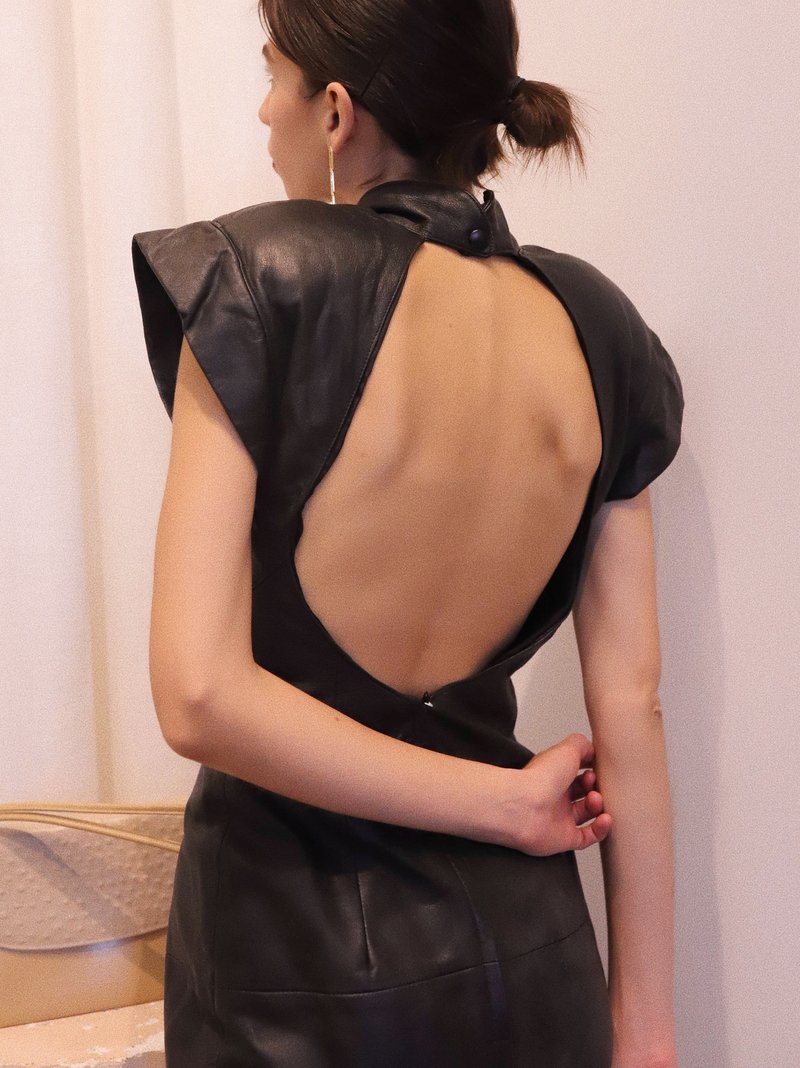 strapless open back dress MB FASHION Halter Bodycon Mini Dress with Cut-Out and Open Back 0508R main image 1