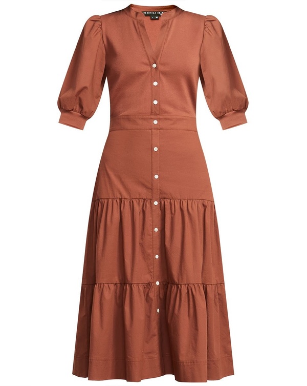 Veronica Beard Davenport Tiered Midi 