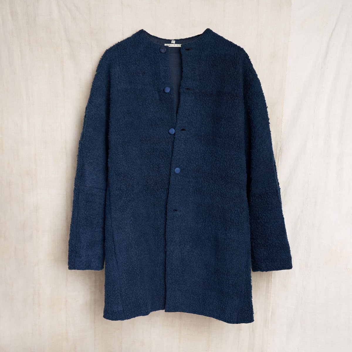 11.11 / Eleven Eleven Cocoon Coat - Handspun & Handwoven Indigo Wool - Image 6 of 10