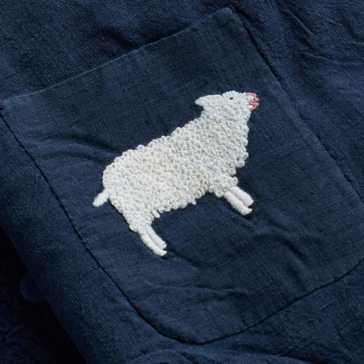 11.11 / Eleven Eleven Cocoon Coat - Handspun & Handwoven Indigo Wool - Image 9 of 10