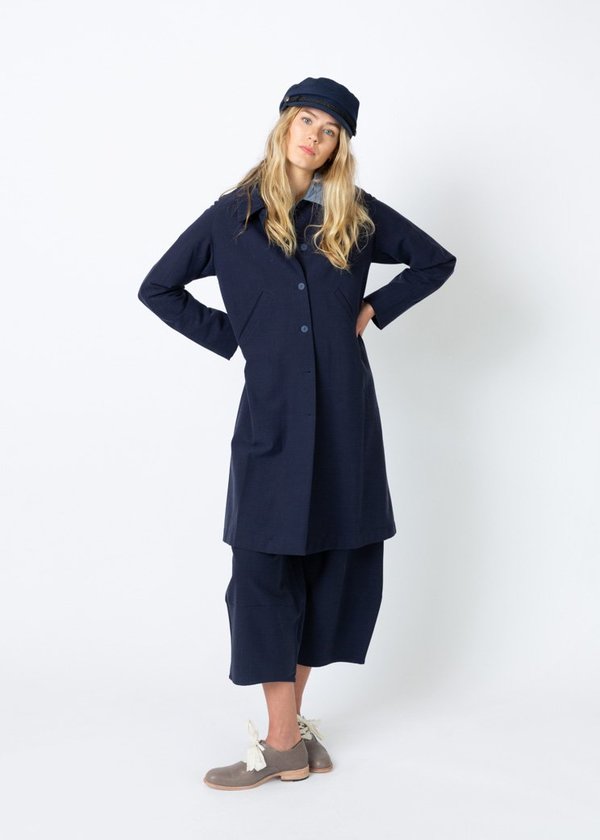 Echappees Belles Live Button Front Coat - Blue