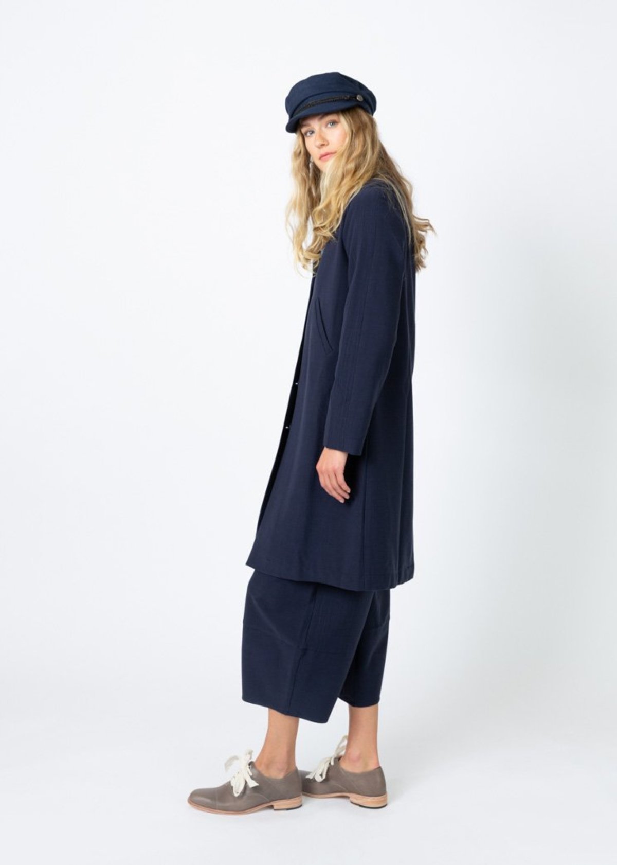 Echappees Belles Live Button Front Coat - Blue - Image 3 of 5