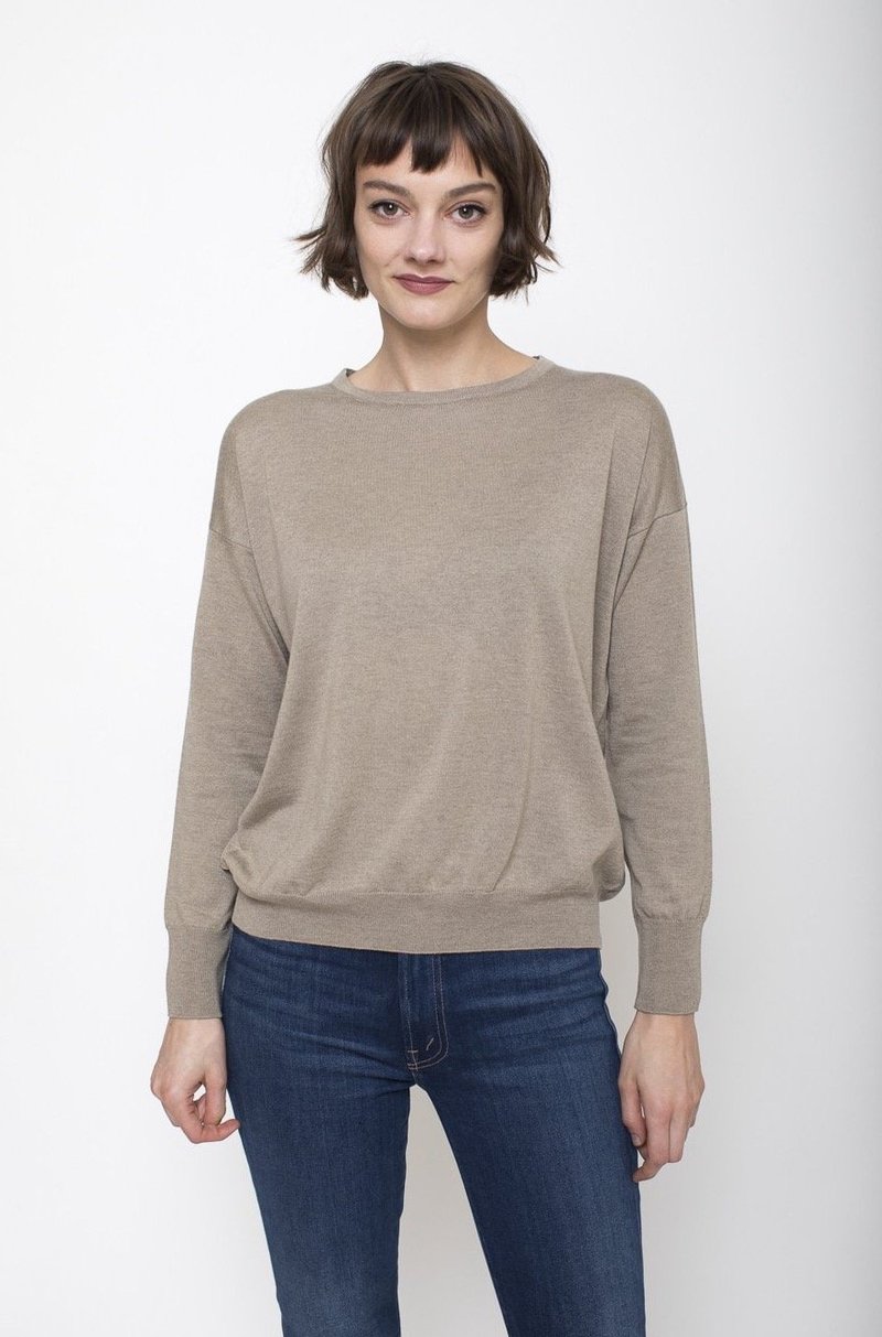 Evam Eva Silk Cashmere Pullover Mocha Garmentory