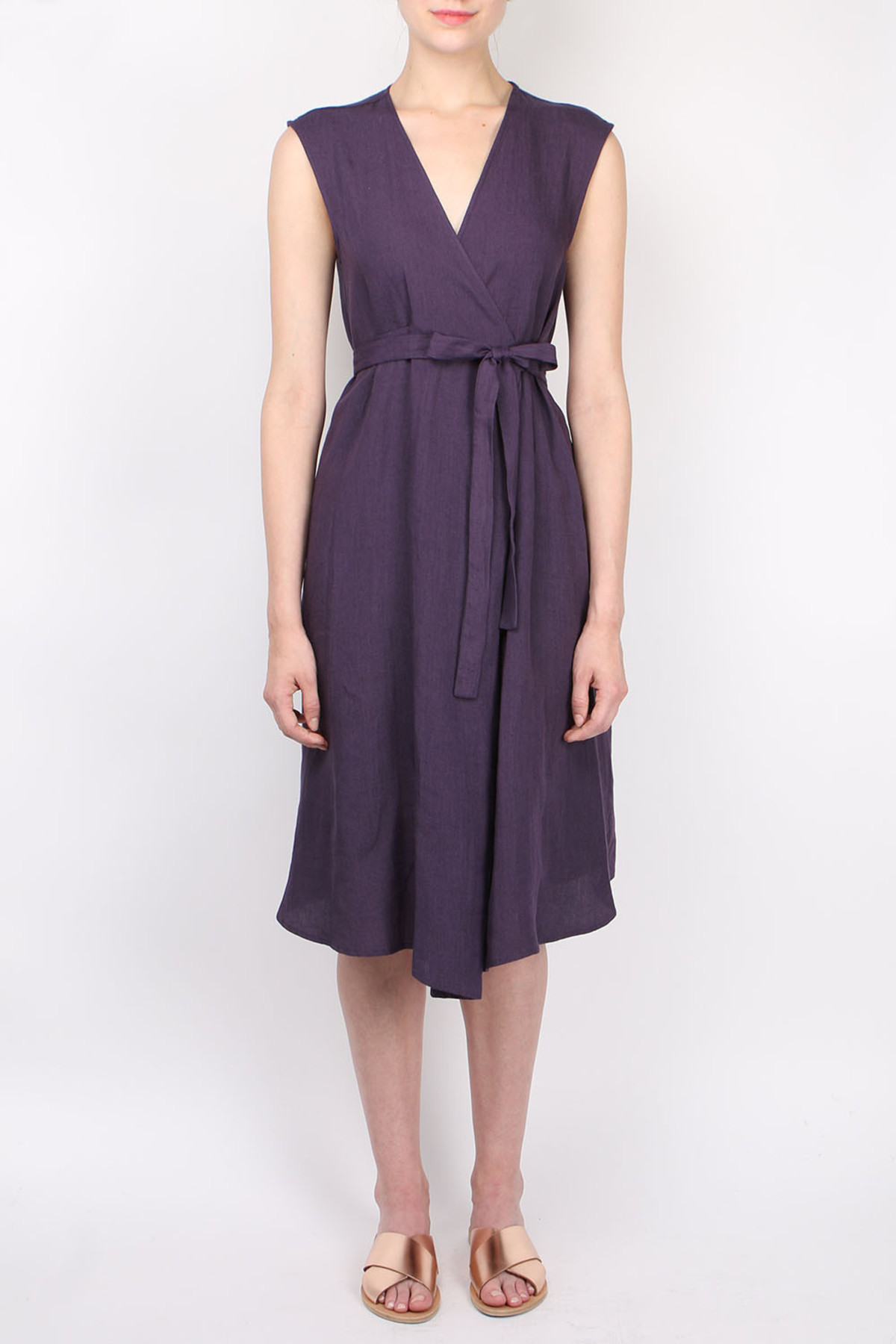 A Puntob B Linen Dress W/ Cross Tie - Image 1 of 3