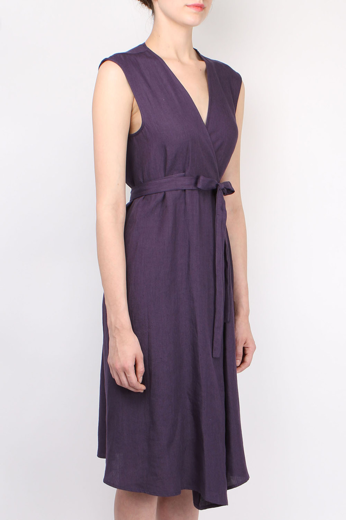 A Puntob B Linen Dress W/ Cross Tie - Image 2 of 3