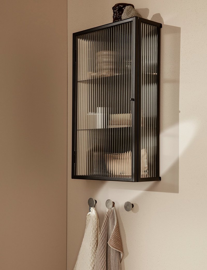 Ferm Living Haze Wall Cabinet - Reeded Glass/Black Ferm Living Haze Wall Cabinet - Reeded Glass/Black