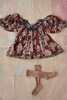 Kids Bonjour Butterfly Blouse - Big Brown Flowers - Thumbnail 1