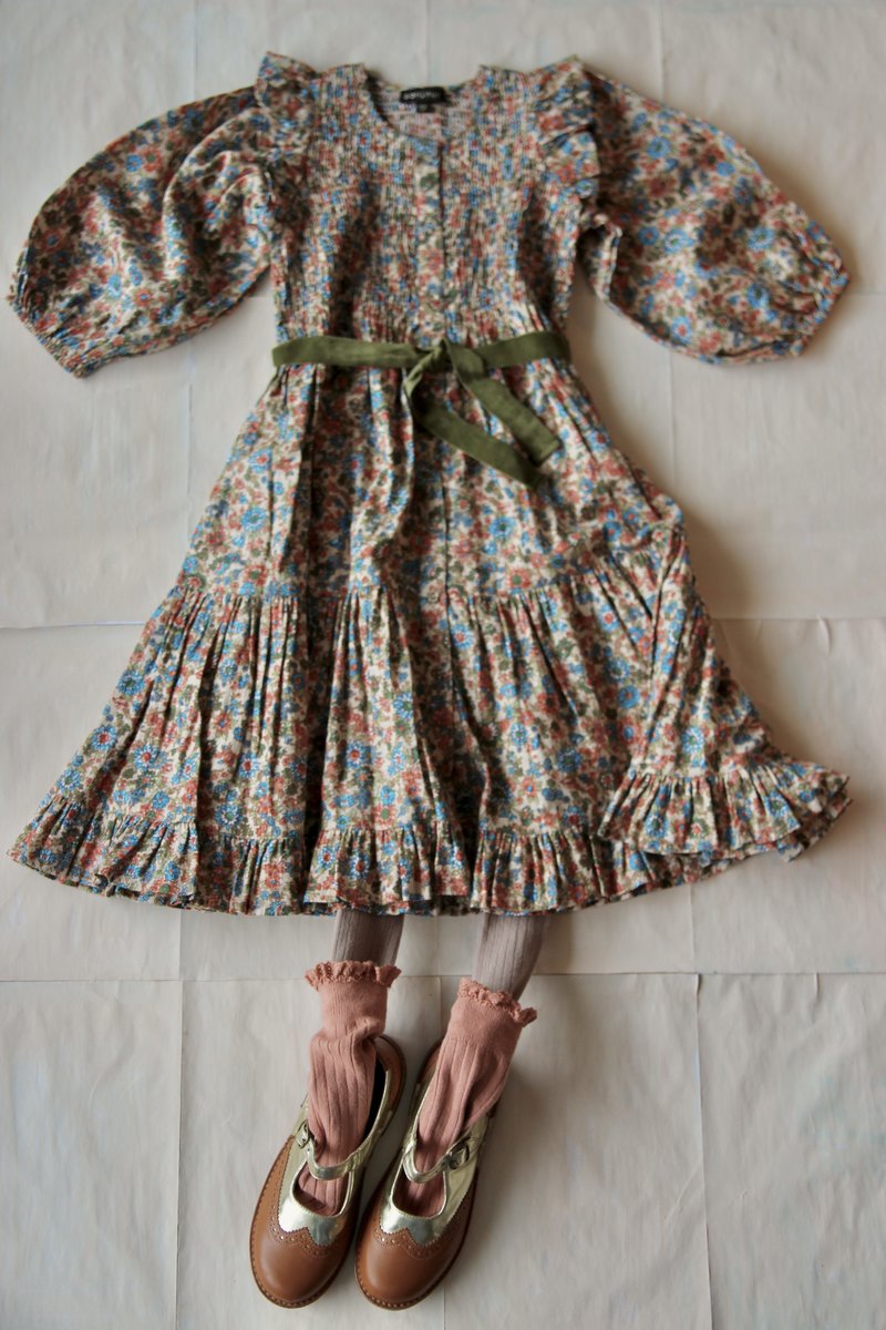 Kids Bonjour Ibiza Dress - Small Blue Floral | Garmentory