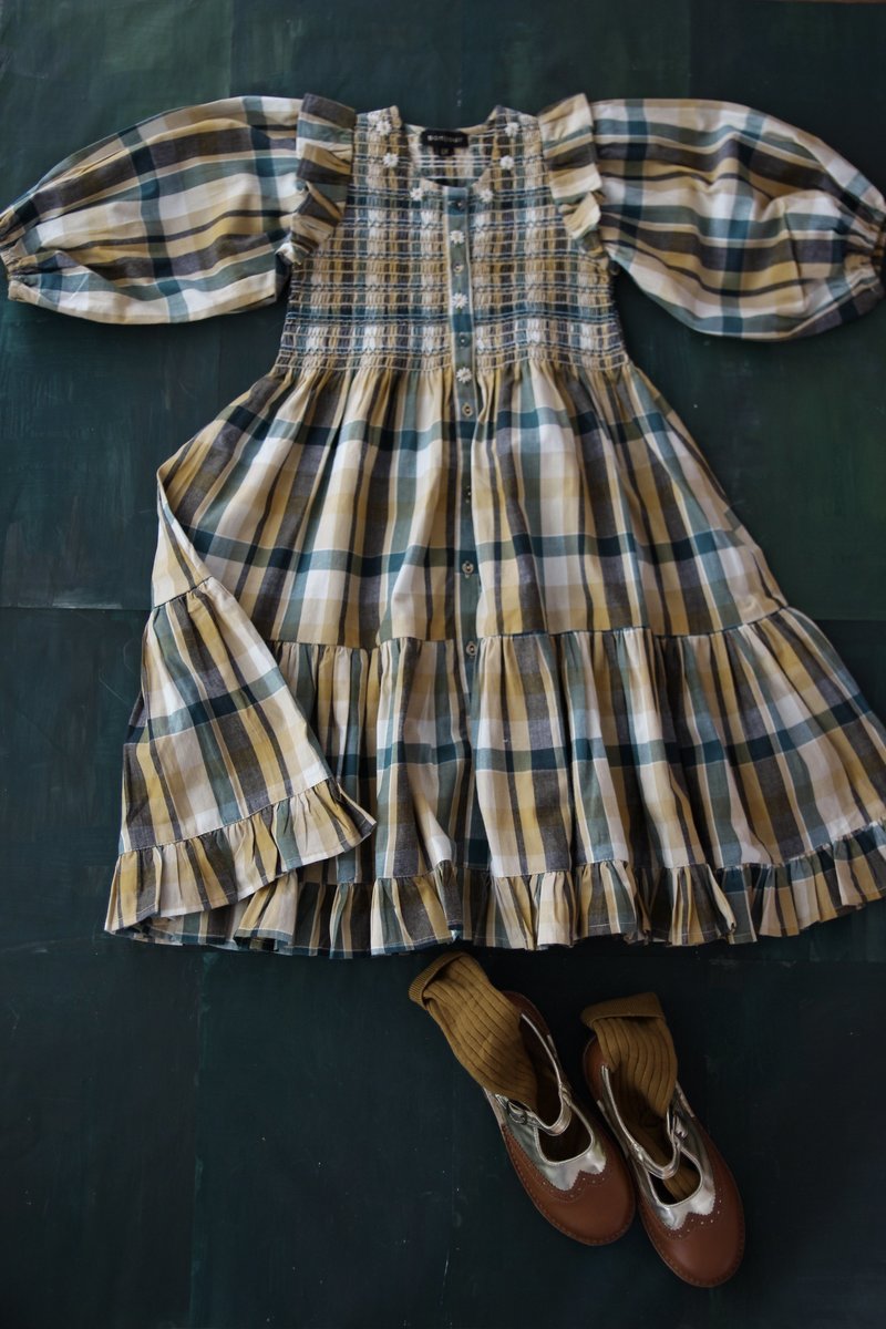 ワンピース Bonjour diary Ibiza Dress 4y BONJOUR DIARY IBIZA LONG DRESS / GOLDEN FLOWER IVORY - Milk