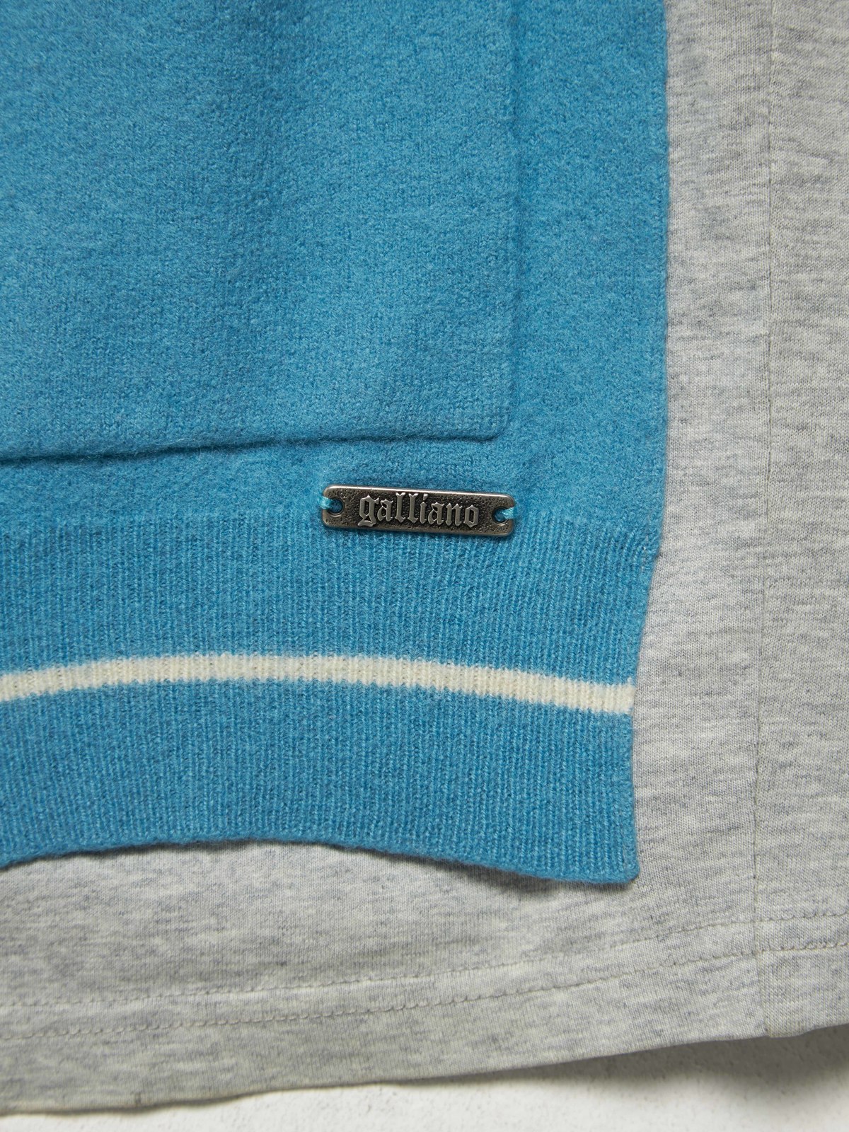 PRE-LOVED John Galliano M Colorblock Logo Printed Wool And Cotton