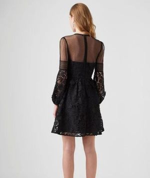 French Connection Bilan Lace Long Sleeve Dress - Black | Garmentory