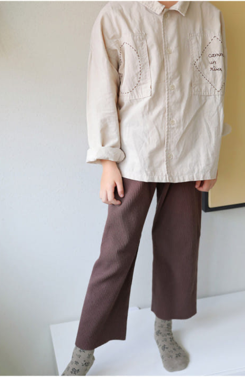 KIDS bien a bien Glen Buttondown Shirt - Beige