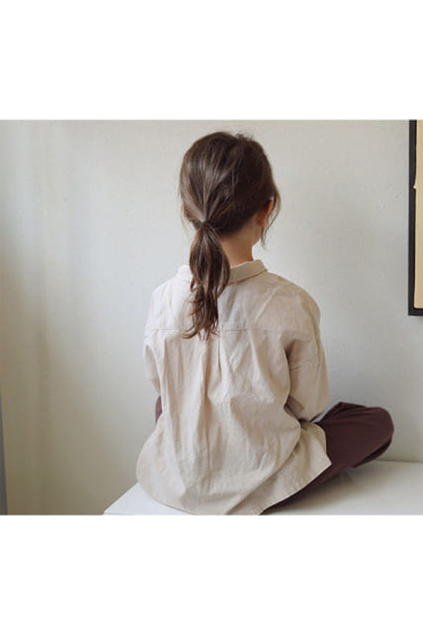 KIDS bien a bien Glen Buttondown Shirt - Beige