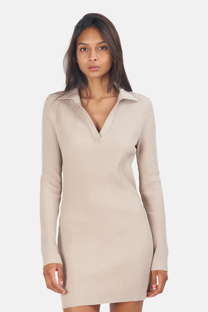 The Range Jumbo Stark Ls Minidress Mushroom Garmentory