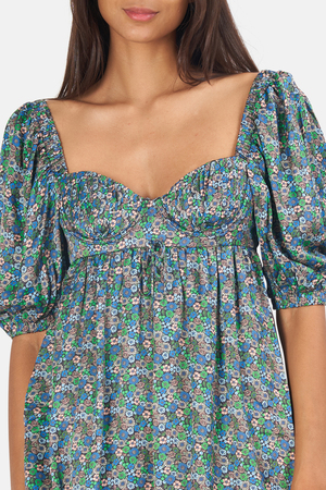 knee length dresses for ladies FOR LOVE & LEMONS August Mini Dress In White Floral – Lusso Di Luna Boutique main image 1