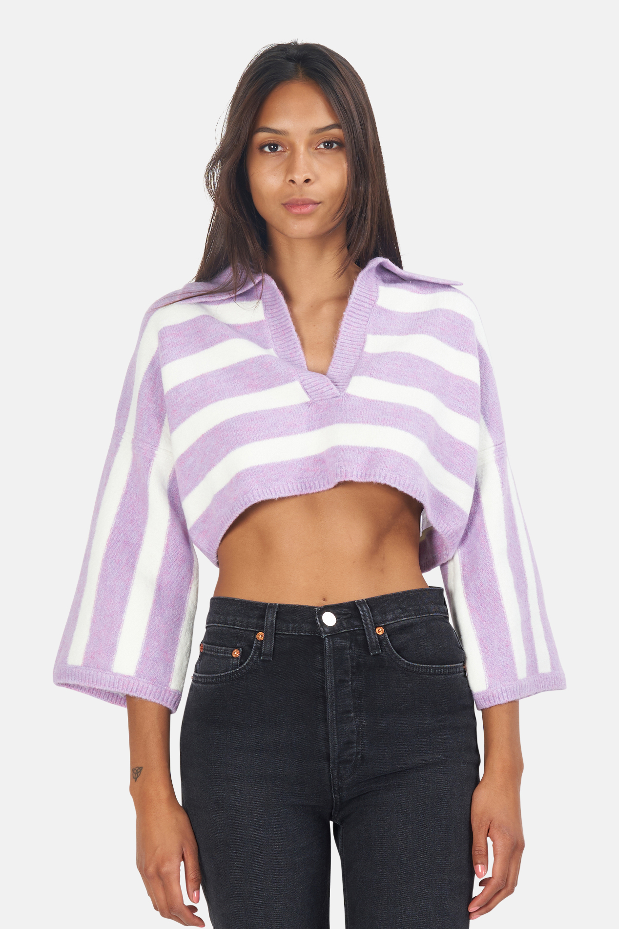 For Love\u0026Lemons Maud Boxy Crop Sweater 