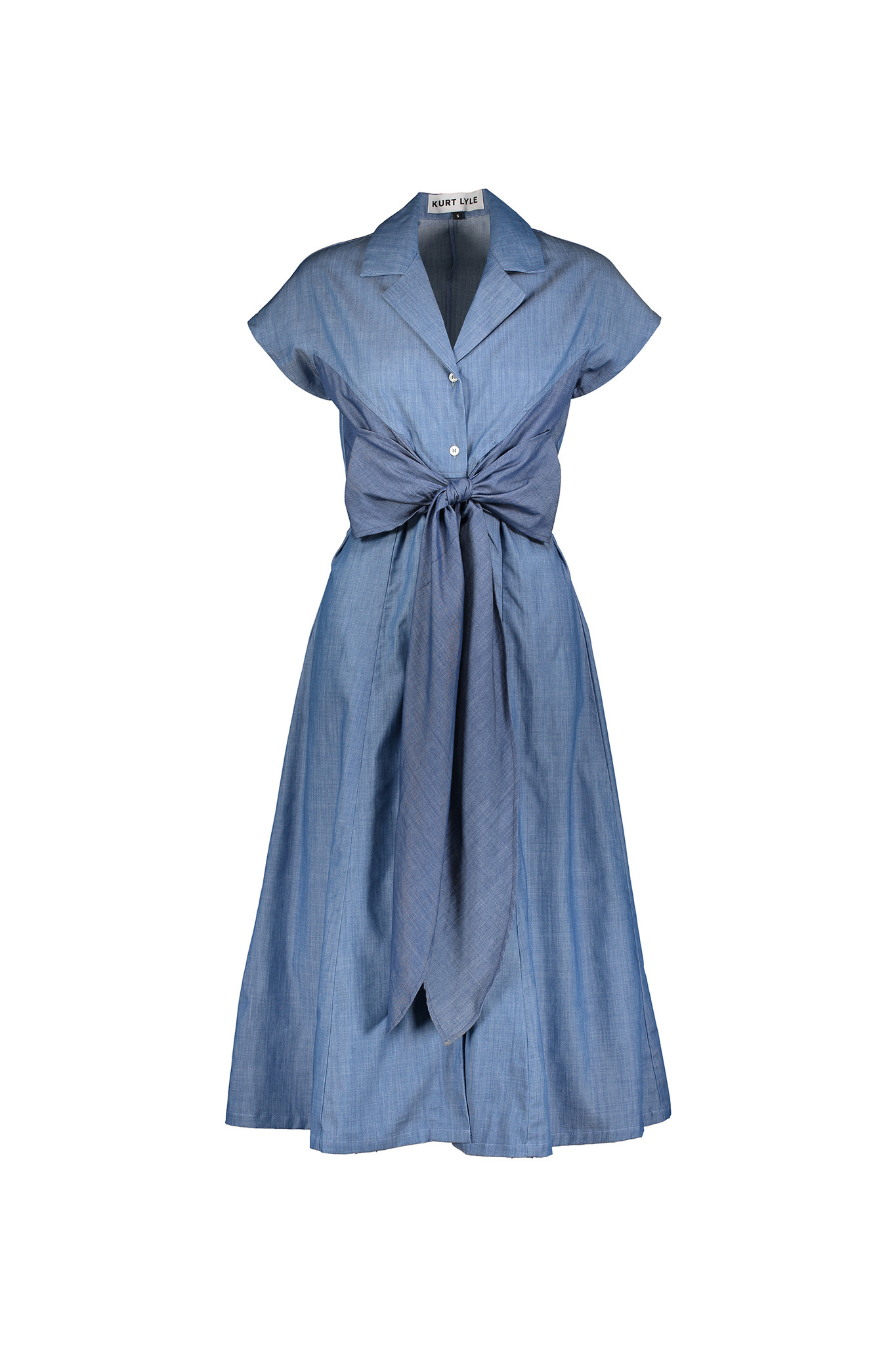 Kurt Lyle Akira Cap Sleeve Wrap Dress in Mixed Chambray 20170404201314