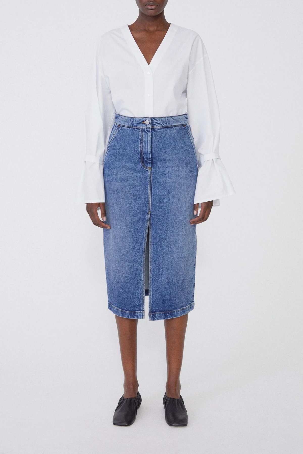 House of Dagmar Demi Denim Skirt - medium blue - Image 1 of 5