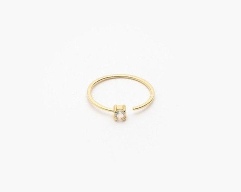 Adorn Natural Diamond Oneside Ring - 14ct Gold Vermeil
