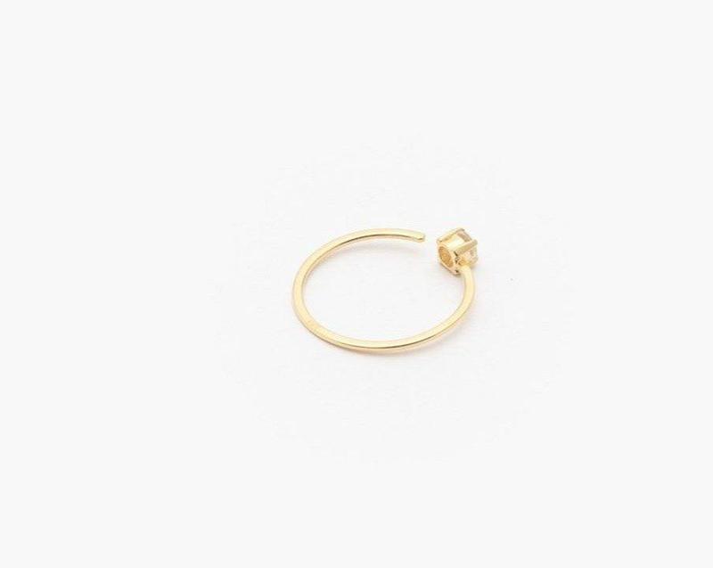 Adorn Natural Diamond Oneside Ring - 14ct Gold Vermeil