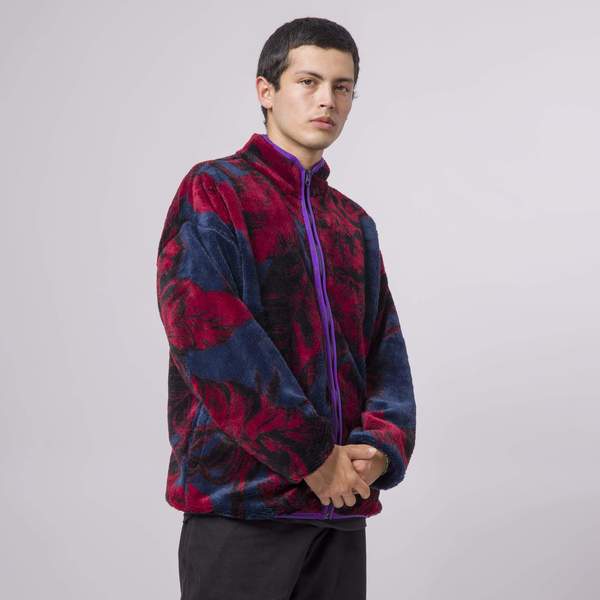 Sativa Floral Sherpa Jacket - Navy | Garmentory